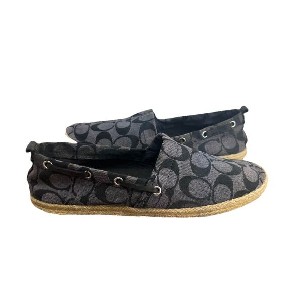 Coach Mellow Signature Jacquard Espadrilles Flats Womens Size 8 Slip On Shoes - Picture 1 of 9